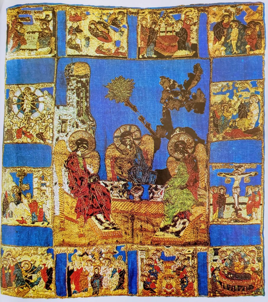 The Trinity, with Holidays. Veil, 55 x 51 cm, second half of the 15th century, Moscow.
From the Trinity-Sergiev Lavra.
Zagorsk State Historical-Artistic Museum-Reserve (361).