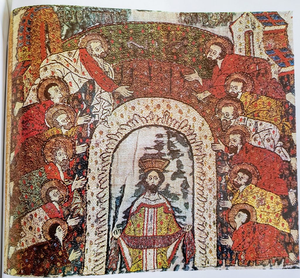 The Descent of the Holy Spirit Upon the Apostles, Detail of the podea “Holidays and Saints,” 1499, Moscow.