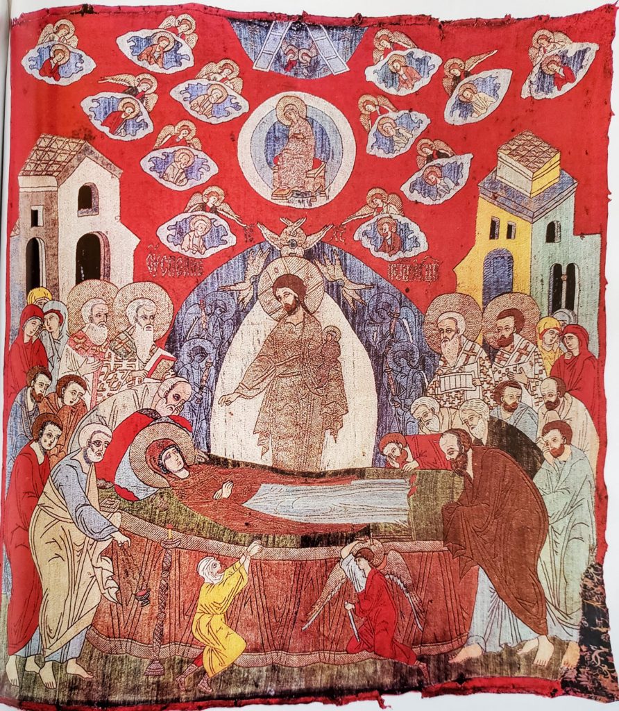 The Dormition of the Virgin, Podea, 89 x 98 cm, early 16th century, Moscow(?).
From the Cathedral of the Dormition, Ryazan'.
Ryazan' Regional Museum of Local Lore (3496).