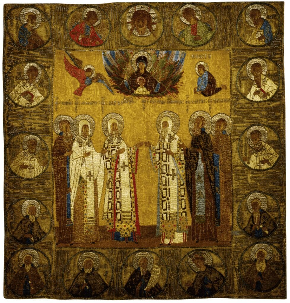 Our Lady of the Burning Bush, with Selected Saints. Podea (Sudarium?). 1480s.Russian Museum, St. Petersburg.