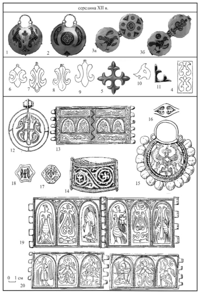 Illustration 6: items of Rus' jewelry from the mid-12th century