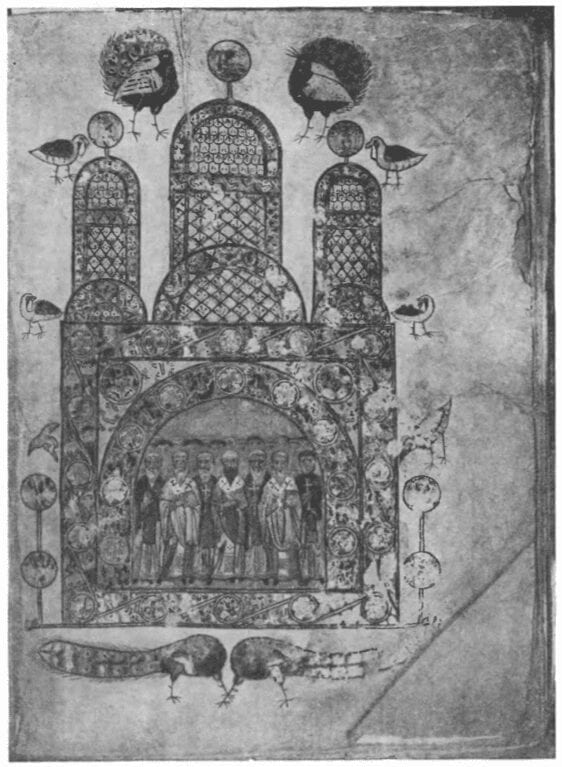 The Convocation of the Saints. Miniature from the Svyatoslav Izbornik, 11th century.
State Historical Museum.