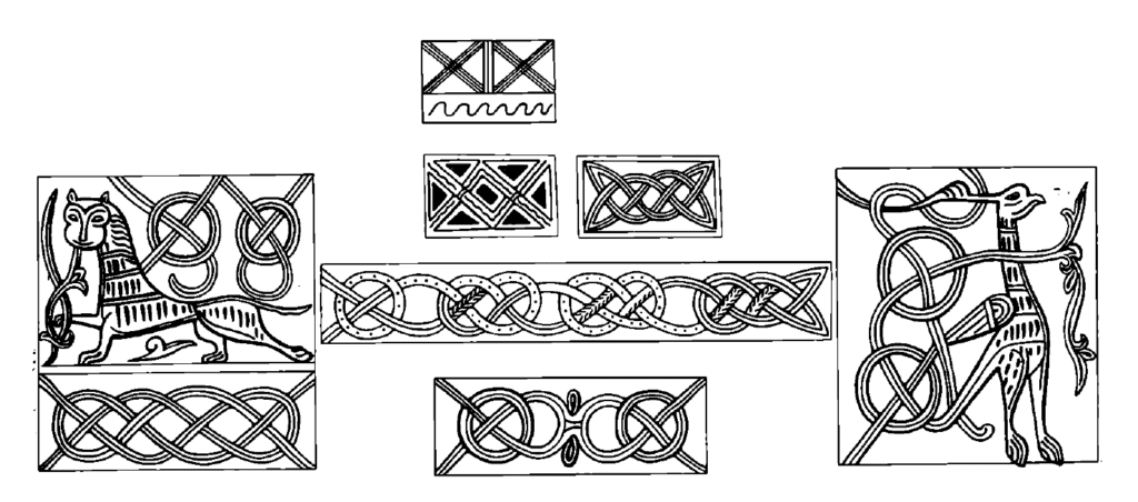 Drawings of sun and water symbolism on medieval Rus' bracelets.