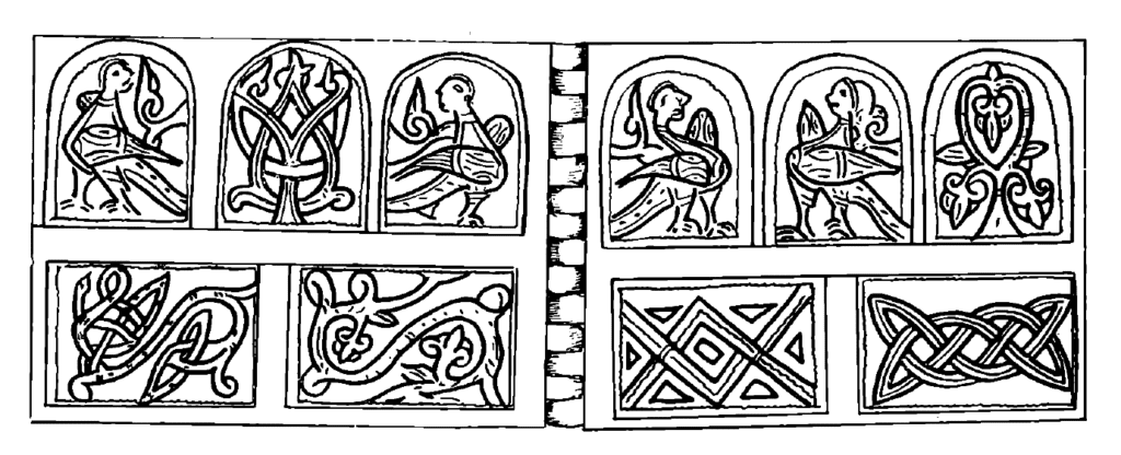 Drawings of Water spirits/rusalki and the Tree of Life depicted on a 12th century bracelet, found in Kiev.