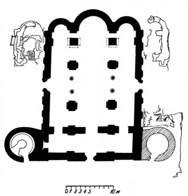 Layout of the Savior-Transfiguration Cathedral in Chernigov. Built c. 1036. 