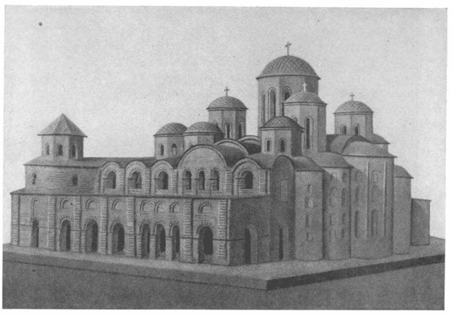 Reconstruction of Kiev's St. Sophia Cathedral, built 11th cent.
