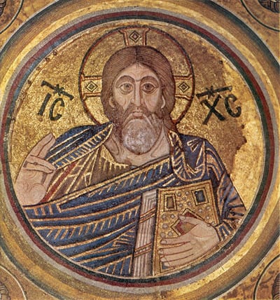 Christ Pantocrator, inside the central dome of Kiev's St. Sophia. 