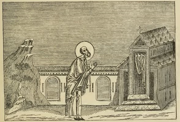 Illustration 33: Miniature from the Menologion of Basil II, Byzantine, c. 1000. Engraved reproduction from Menologium Graecorum, 1727. 
December 3: St. Theodulus.December 3: St. Theodulus.