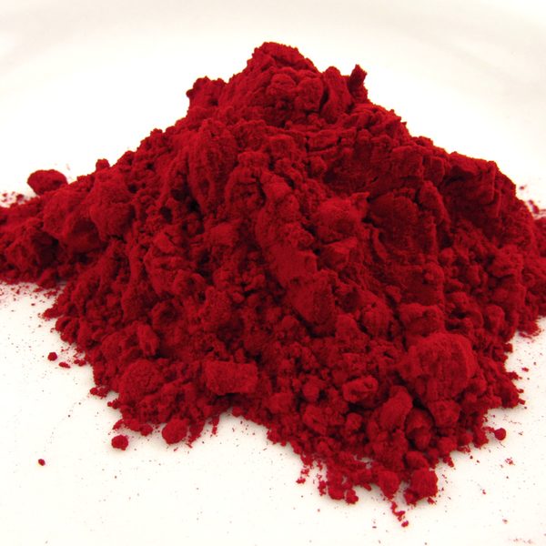 Natural cochineal/carmine pigment.