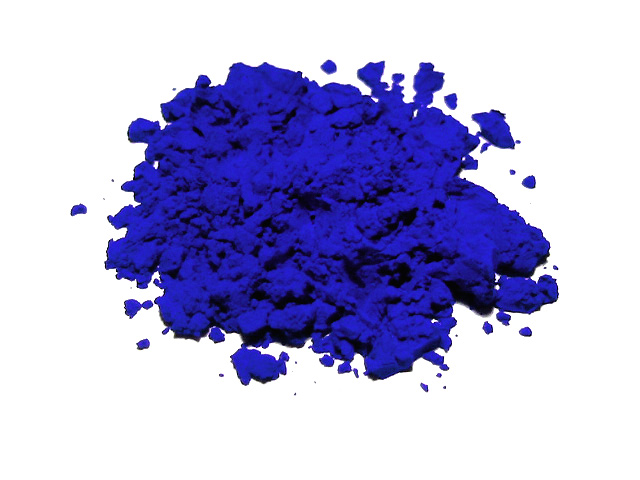 Azure pigment made from lapis lazuli.