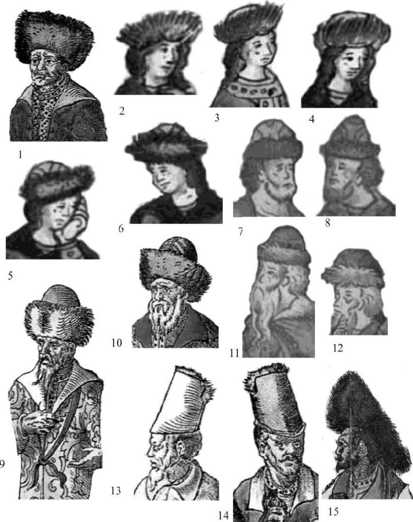 Illustration 9: Russian fur hats from 16th century depictions.